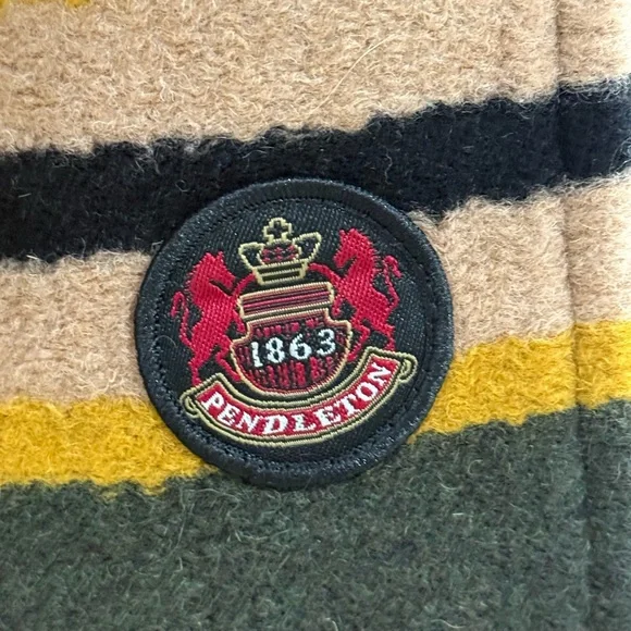 Pendleton Tan Trench Coat with Multicolor Stripes - Picture 2 of 5